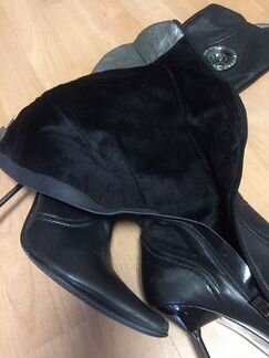 Сапоги зимние, кожа