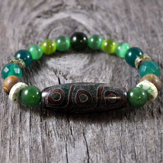 Браслет-талисман с тибетской бусиной Дзи