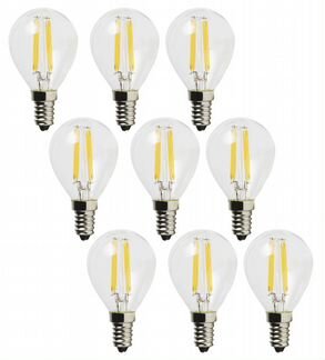 Светодиодная лампа VKlux BK-14W5G45 Edison, 5.0Вт, 3000К, стекло 9 шт