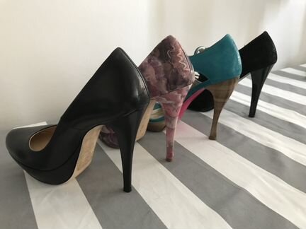 Туфли чёрные розовые Loriblu Fabiani (р 37)