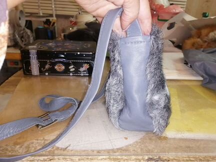 Сумка из натурального меха и кожи