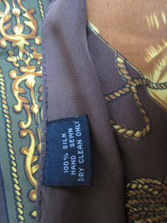 Платок шелк коричневый с Гусарским барабаном