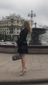 Платье кружевное, цвет черный