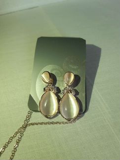 Комплект серьги+кулон, бижутерия