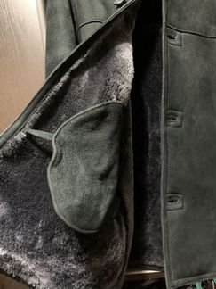 Дубленка мужская чёрная из натуральной овчины