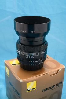 Объектив Nikon Nikkor 50mm f/1.4D + Бленда HS-9