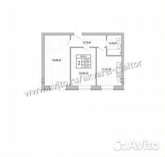 2-к квартира, 52.7 м², 3/3 эт.