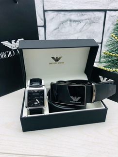 Брутальный муж набор Emporio Armani часы + ремень