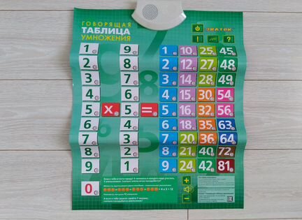 Говорящий плакат таблица умножения, знаток