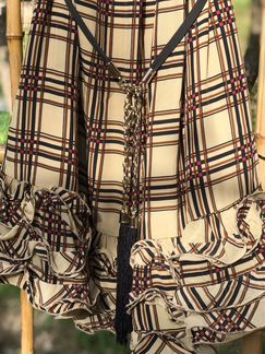 Платье Burberry, бежевого цвета в клетку