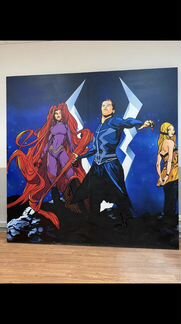 Панно. Медуза и чёрный гром. Огромное безрамочно