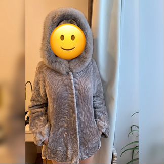 Шуба мутон с капюшоном