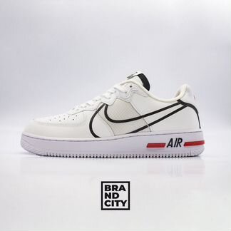 Nike Air Force 1 React White Black Red