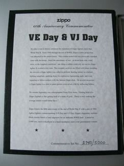 Zippo 60th Anniversary WW2 VE & VJ Day Set, new