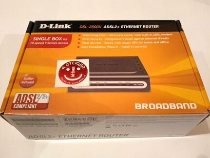 Роутер adsl2+ Ethernet Router D-Link DSL-2500U