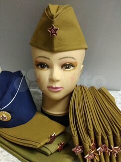 Пилотка солдатские со звездой цельные