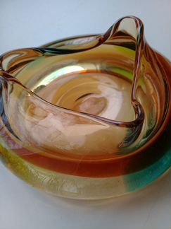 Пепельница СССР Цветное стекло. Состояние люкс