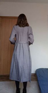 Пальто серое длинное