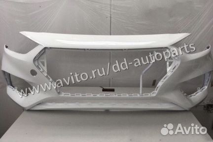 Бампер Солярис белый Hyundai Solaris 17-19